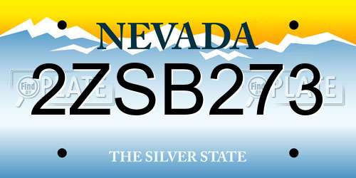 2ZSB273 Nevada License Plate