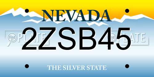 2ZSB45 Nevada License Plate