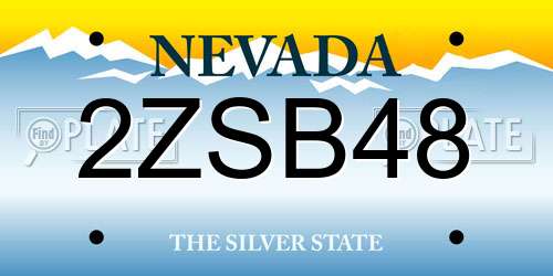 2ZSB48 Nevada License Plate