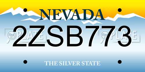 2ZSB773 Nevada License Plate