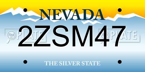 2ZSM47 Nevada License Plate
