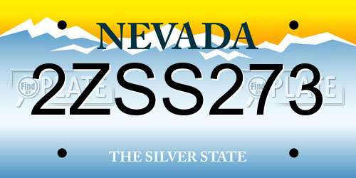 2ZSS273 Nevada License Plate