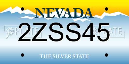 2ZSS45 Nevada License Plate