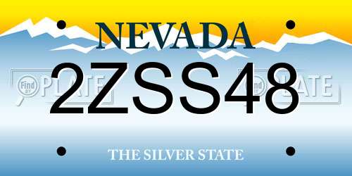 2ZSS48 Nevada License Plate