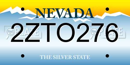 2ZTO276 Nevada License Plate