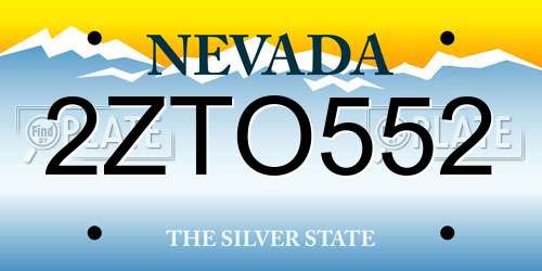2ZTO552 Nevada License Plate