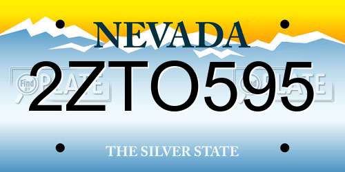2ZTO595 Nevada License Plate