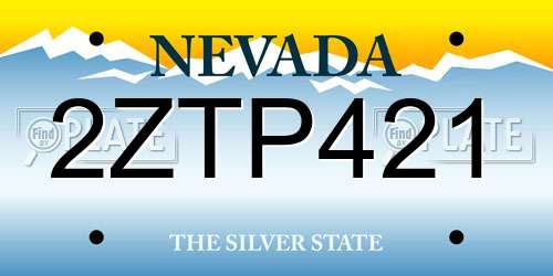 2ZTP421 Nevada License Plate