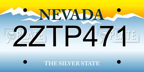2ZTP471 Nevada License Plate