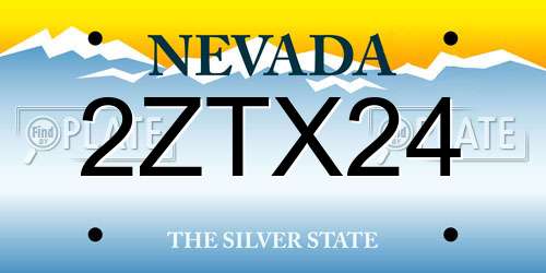 2ZTX24 Nevada License Plate