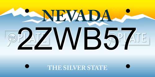 2ZWB57 Nevada License Plate