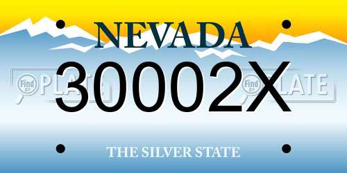 30002X Nevada License Plate