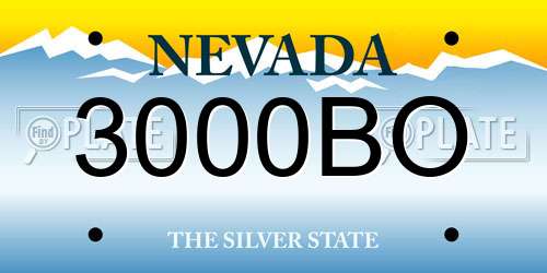 3000BO Nevada License Plate