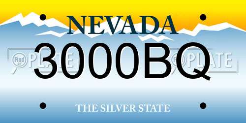 3000BQ Nevada License Plate