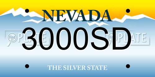 3000SD Nevada License Plate