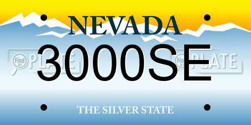 3000SE Nevada License Plate