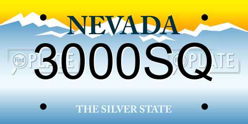 3000SQ Nevada License Plate