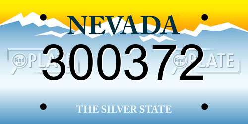 300372 Nevada License Plate
