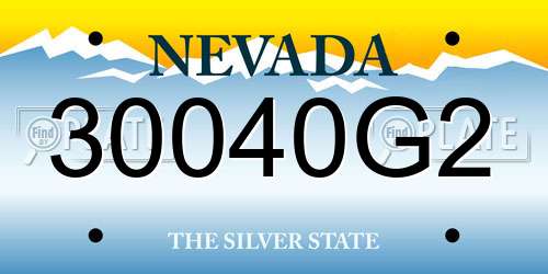 30040G2 Nevada License Plate