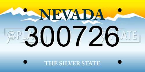 300726 Nevada License Plate
