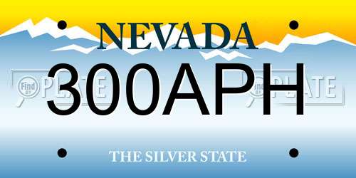 300APH Nevada License Plate
