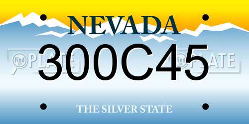 300C45 Nevada License Plate