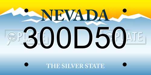 300D50 Nevada License Plate