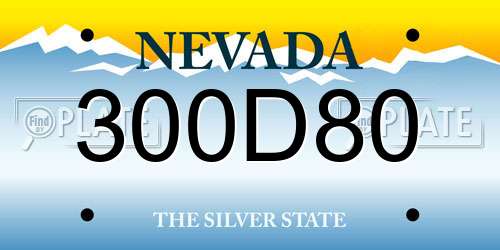 300D80 Nevada License Plate