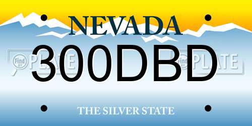 300DBD Nevada License Plate