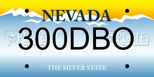 300DBO Nevada License Plate