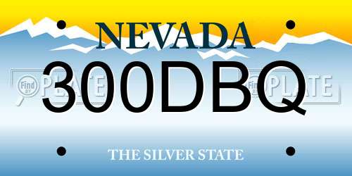 300DBQ Nevada License Plate