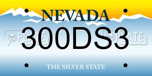 300DS3 Nevada License Plate