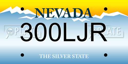 300LJR Nevada License Plate