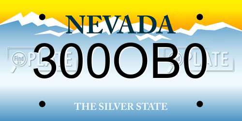300OB0 Nevada License Plate