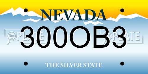 300OB3 Nevada License Plate