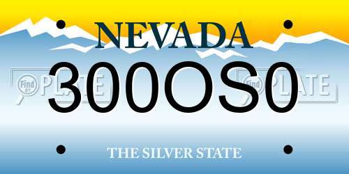 300OS0 Nevada License Plate