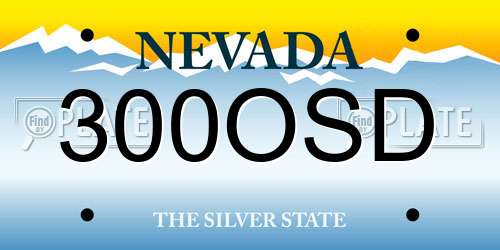 300OSD Nevada License Plate