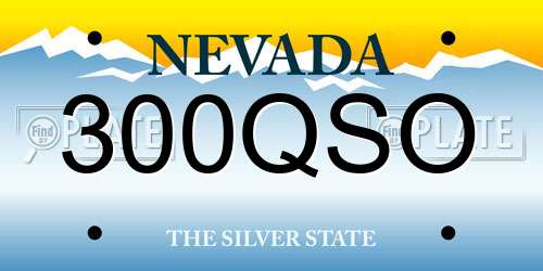 300QSO Nevada License Plate
