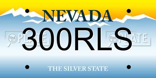 300RLS Nevada License Plate
