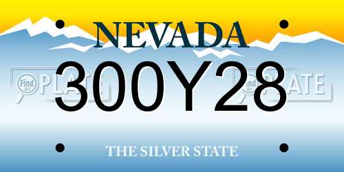 300Y28 Nevada License Plate