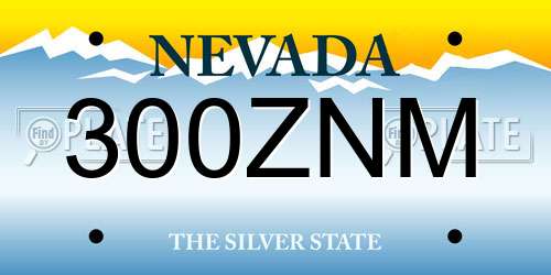 300ZNM Nevada License Plate