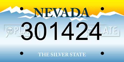 301424 Nevada License Plate
