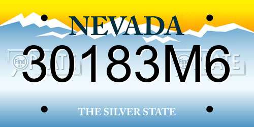 30183M6 Nevada License Plate