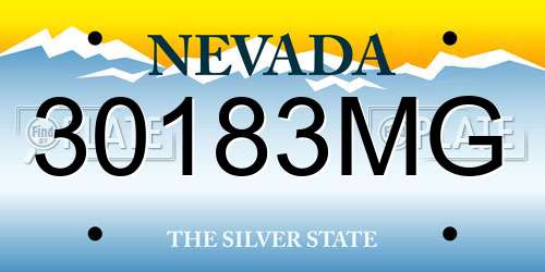 30183MG Nevada License Plate