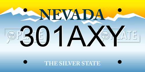 301AXY Nevada License Plate