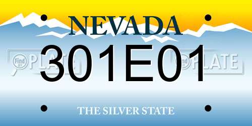 301E01 Nevada License Plate