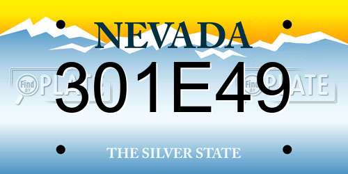 301E49 Nevada License Plate