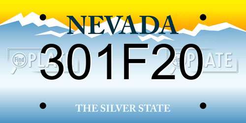 301F20 Nevada License Plate