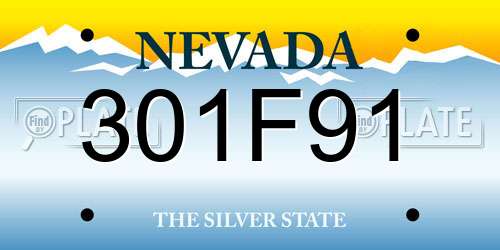 301F91 Nevada License Plate