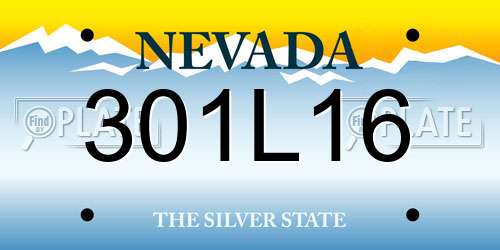 301L16 Nevada License Plate
